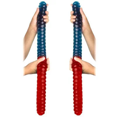 giant gummy dick dildo cherry blue raspberry