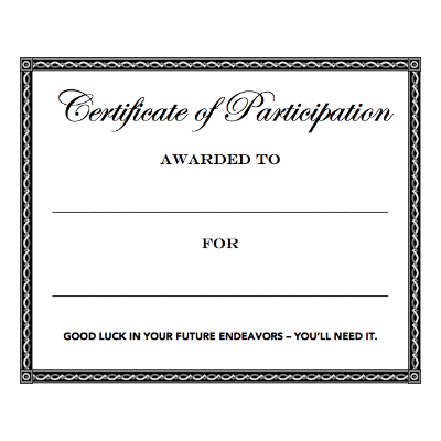 certificate of participation