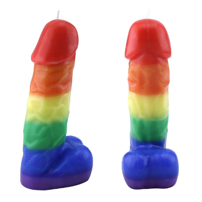 rainbow dick candle